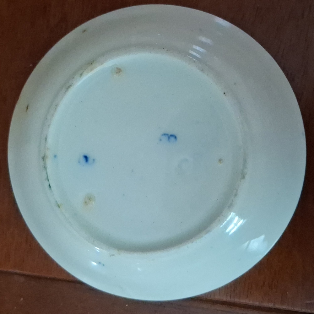 Saffordshire Flow Blue Floral 3 Inch Antique Dish - Picture 5 of 7